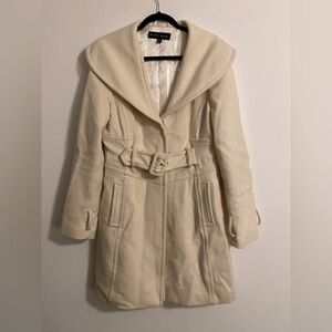 Blanc Noir Cream Wool Blend Coat XL Fits Like Large